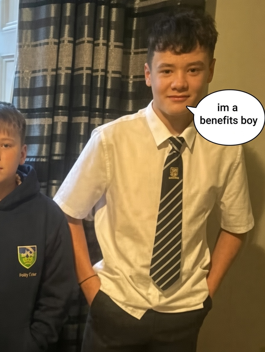 Layton in school uniform